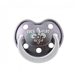 Rock Star Baby Fleur De Lis dark силиконов биберон